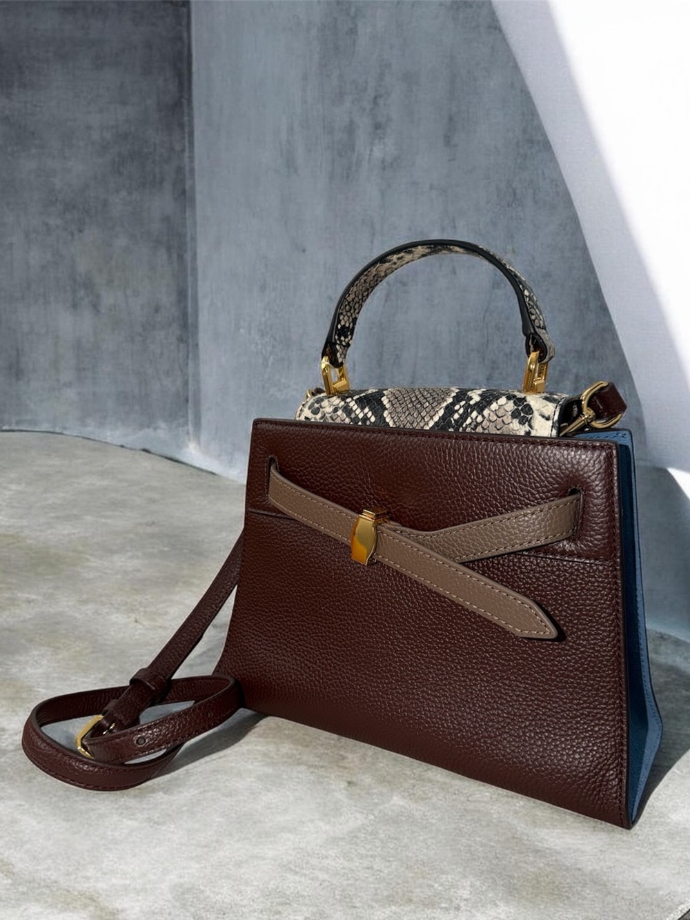 Super RARE Veronica Beard Colorblock Dash Bag in Dark Raisin
